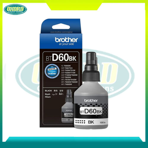 Brother BTD60BK Black Genuine Authentic Ultra High Yield Black Ink Bottle for Ink Tank Printers