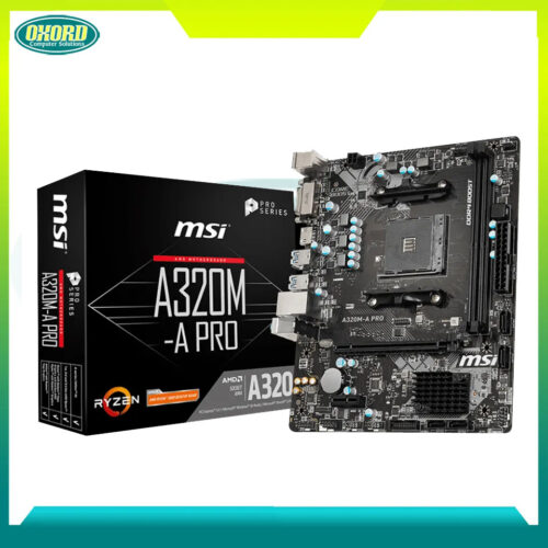 MSI A320M A Pro mATX 3200mhz AM4 DDR4 Gaming Motherboard - OXORD
